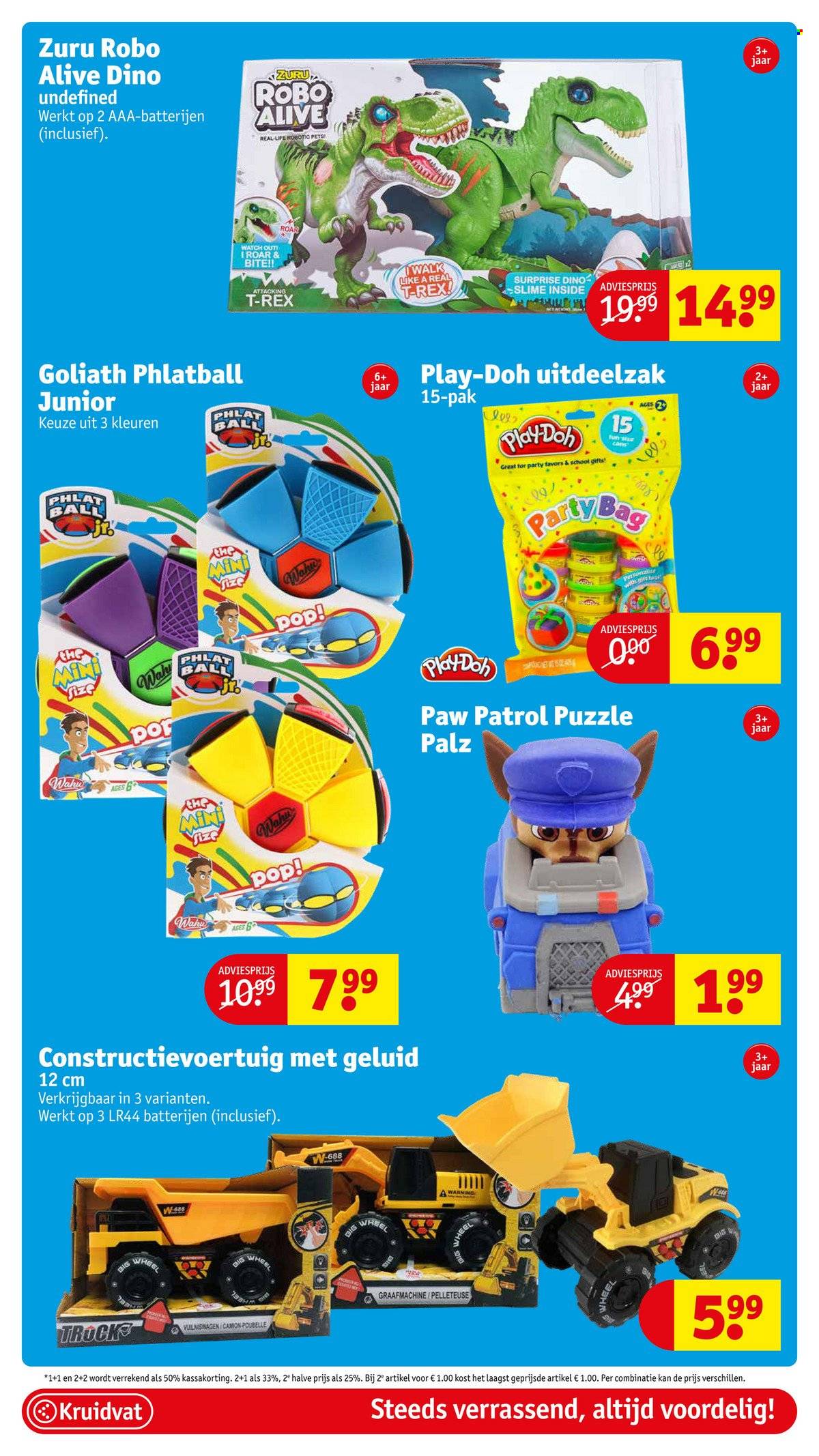 Catalogue Kruidvat - 10.5.2022 - 22.5.2022 - Produits soldés - poubelle, camion, puzzle, Play-Doh. Page 38.
