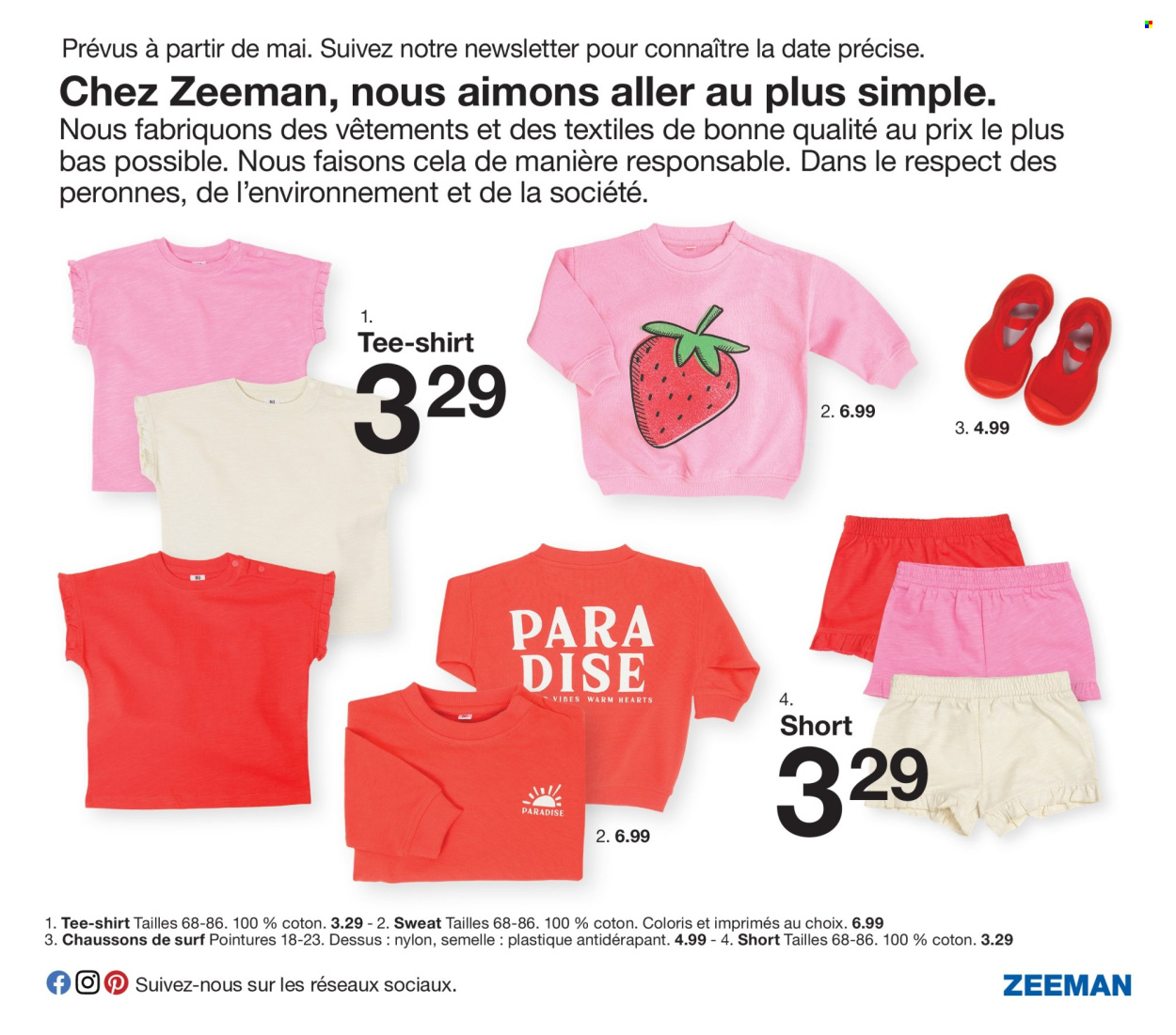 thumbnail - Catalogue Zeeman - 01/02/2024 - 31/07/2024 - Produits soldés - chausson, shorts, t-shirt, sweat-shirt. Page 25.
