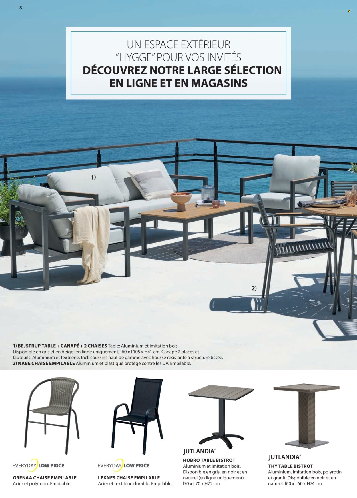 thumbnail - Catalogue JYSK - Produits soldés - salon de jardin, chaise, chaise empilable, table. Page 9.