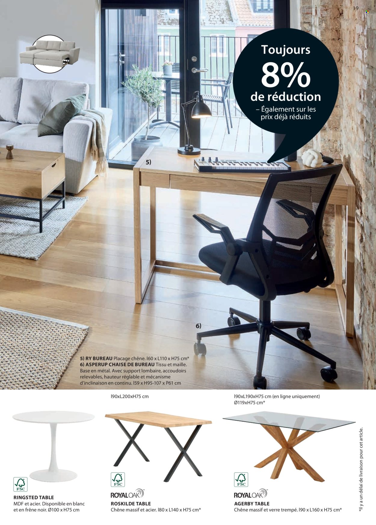 thumbnail - Catalogue JYSK - Produits soldés - bureau, chaise, chaise de bureau, table. Page 20.