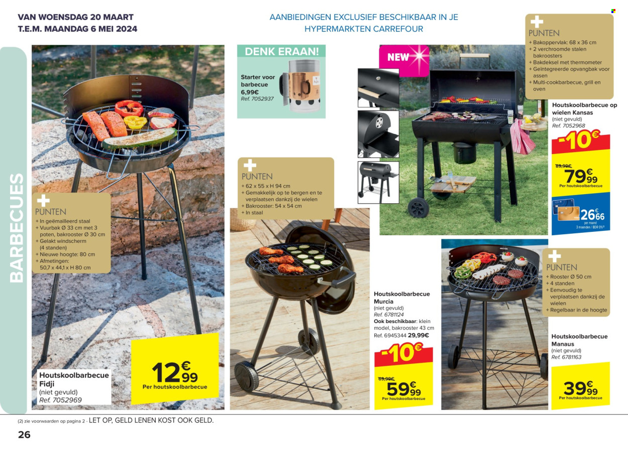 thumbnail - Catalogue Carrefour hypermarkt - 20/03/2024 - 06/05/2024 - Produits soldés - barbecue. Page 26.
