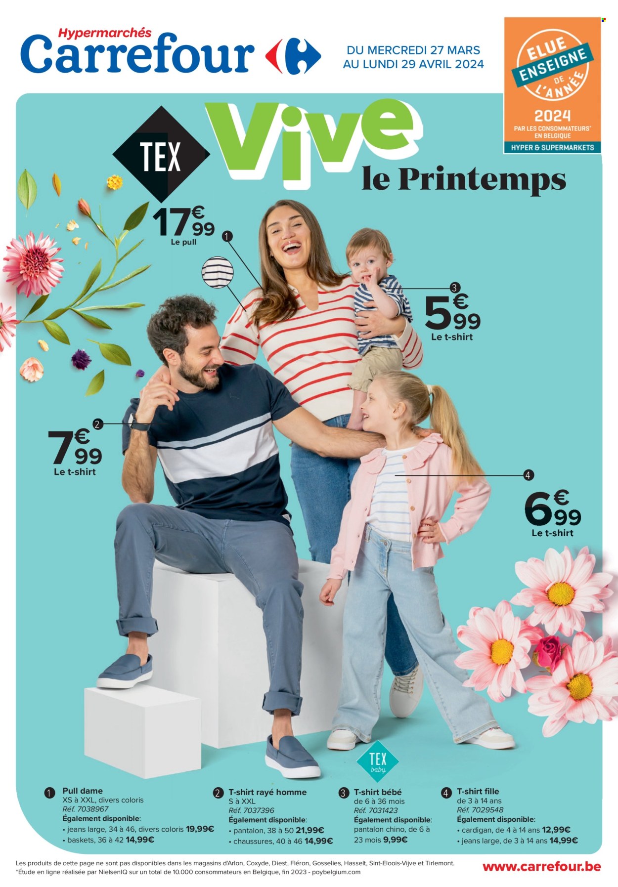 thumbnail - Catalogue Carrefour hypermarkt - 27/03/2024 - 29/04/2024 - Produits soldés - basket, pantalon, jeans, t-shirt, cardigan, pull, ligne. Page 1.