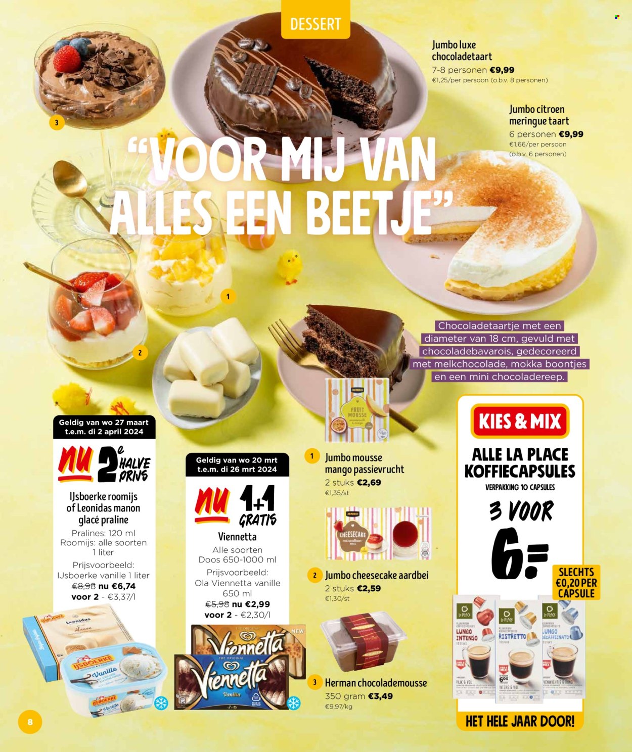 thumbnail - Catalogue Jumbo - Produits soldés - dessert, cheesecake, glace, pralinés. Page 8.