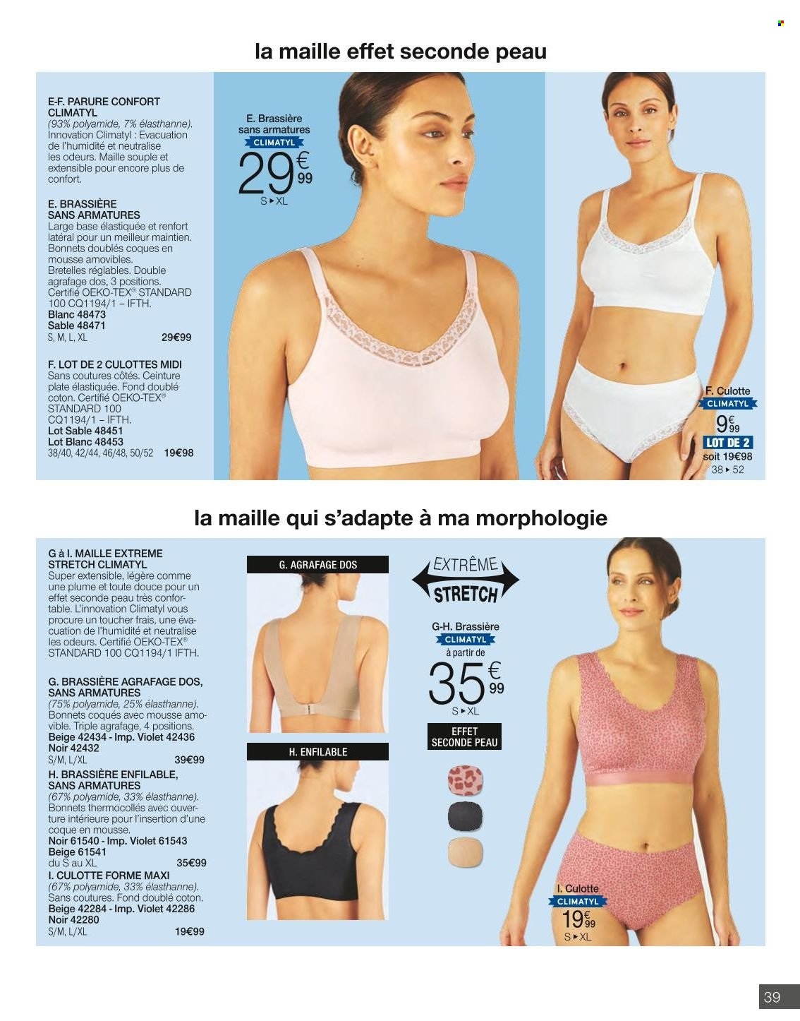thumbnail - Catalogue Damart - 01/04/2024 - 30/04/2024 - Produits soldés - brassière, culotte, ceinture. Page 39.