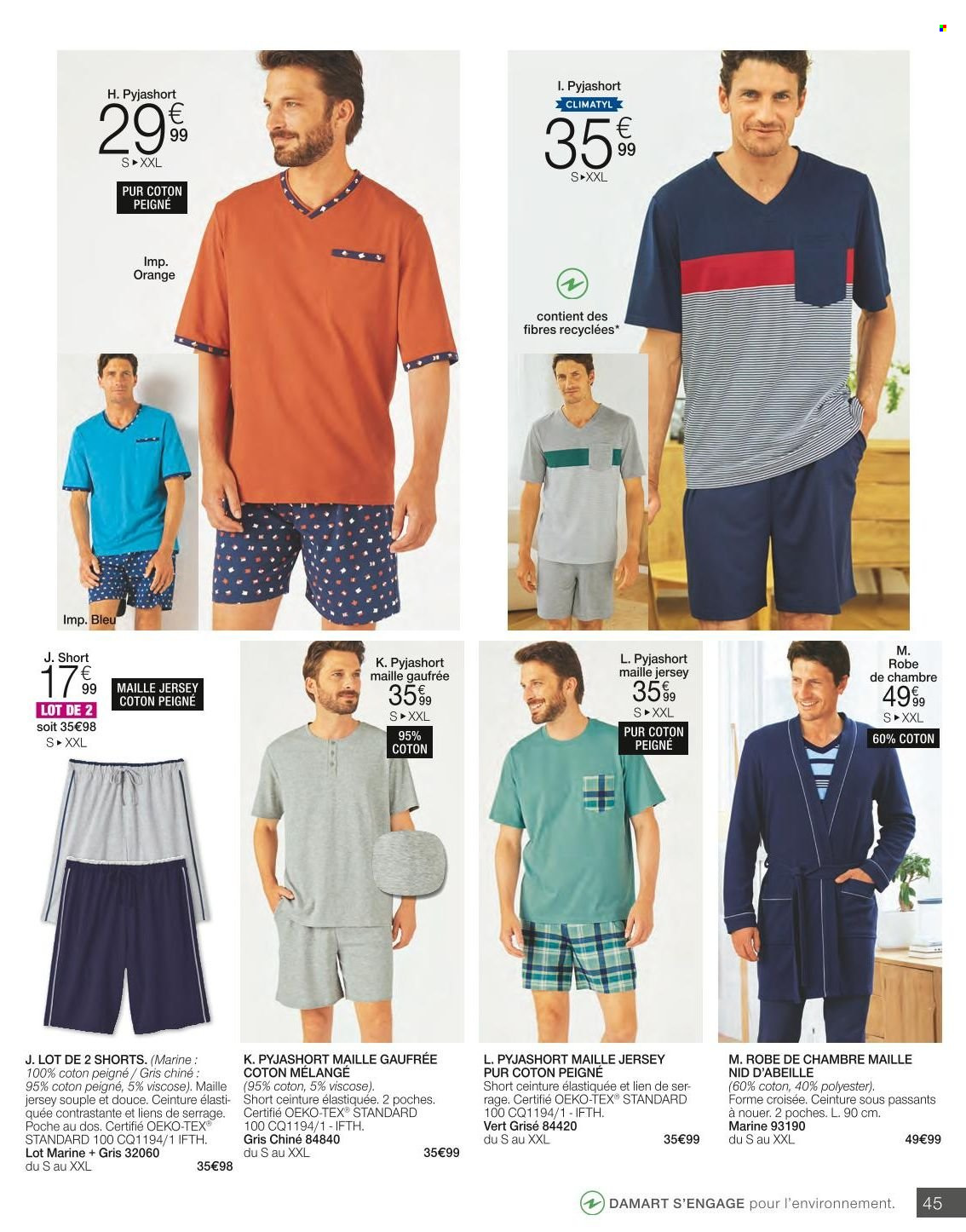 thumbnail - Catalogue Damart - 01/04/2024 - 30/04/2024 - Produits soldés - shorts, pyjama, peignoir. Page 45.