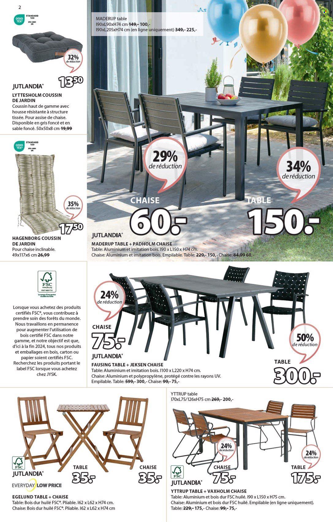 thumbnail - Catalogue JYSK - 08/04/2024 - 19/05/2024 - Produits soldés - coussin, chaise inclinable, chaise, chaise empilable, table, chaise pliante. Page 3.