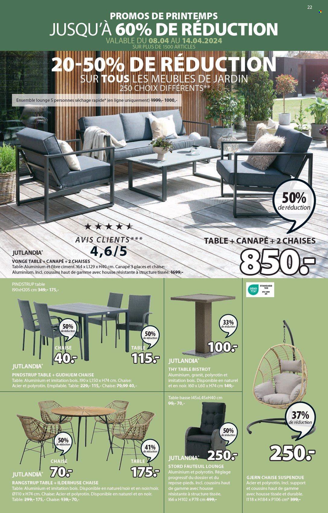 thumbnail - Catalogue JYSK - 08/04/2024 - 19/05/2024 - Produits soldés - chaise, chaise empilable, salon de jardin, table, fauteuil. Page 24.
