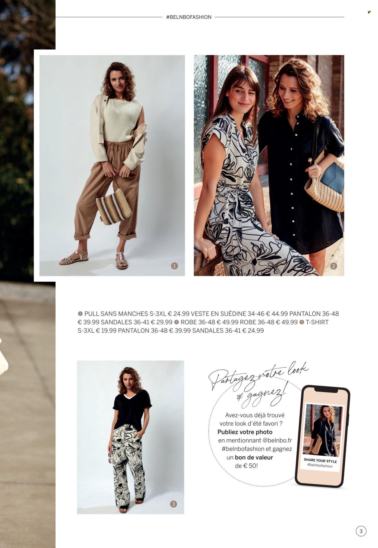 thumbnail - Catalogue Bel&Bo - Produits soldés - sandales, pantalon, robe, t-shirt, pull. Page 3.