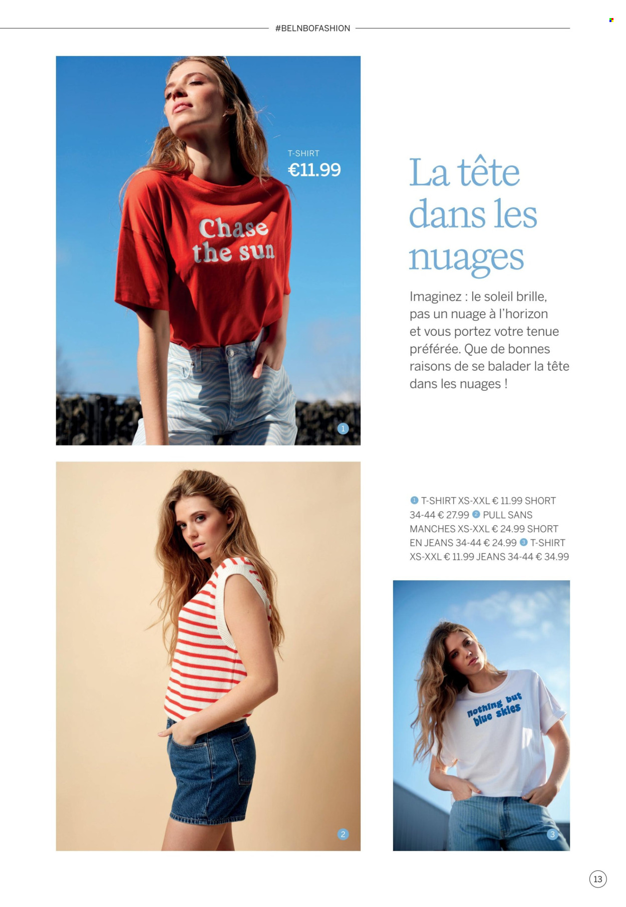 thumbnail - Catalogue Bel&Bo - Produits soldés - shorts, jeans, t-shirt, pull. Page 13.