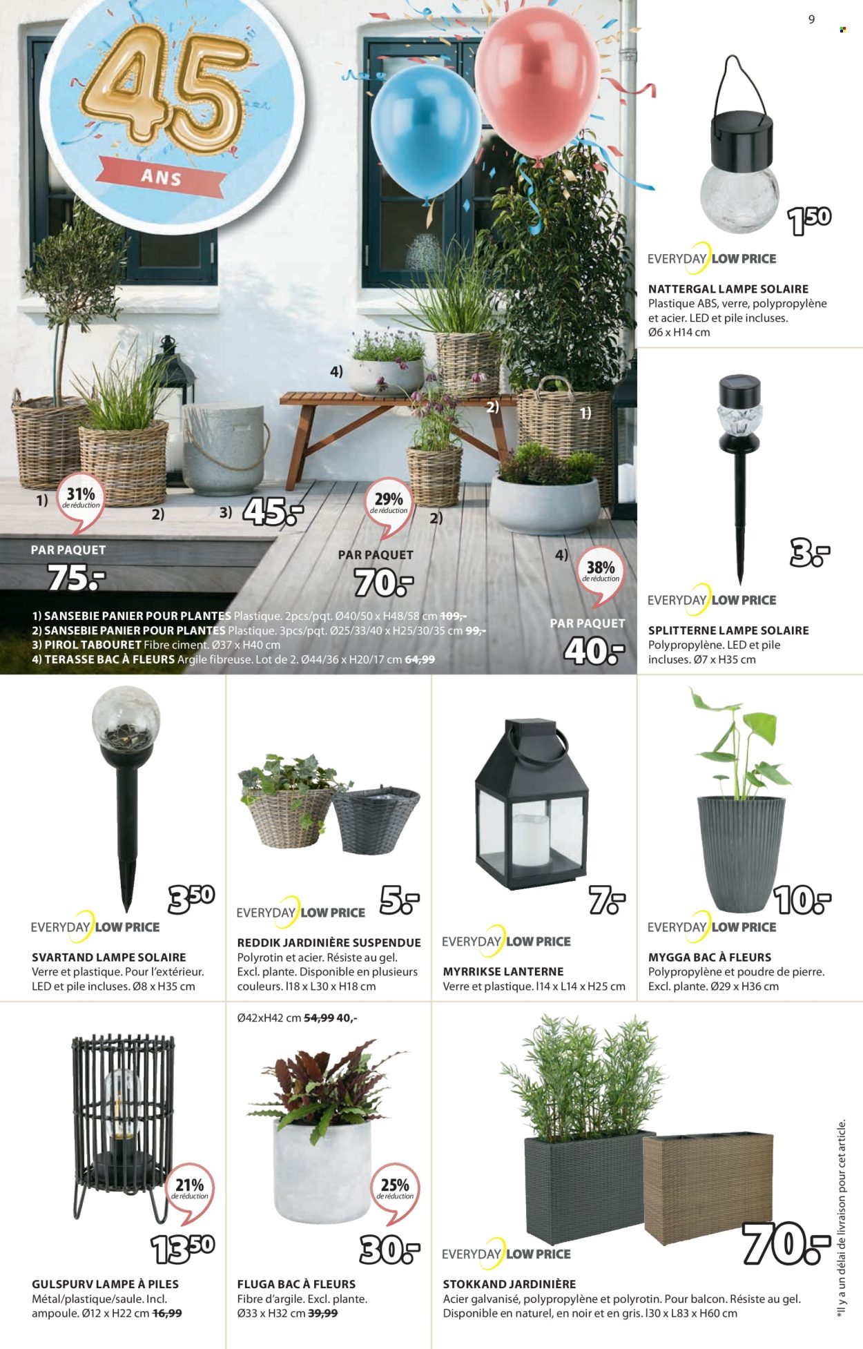 thumbnail - Catalogue JYSK - 15/04/2024 - 19/05/2024 - Produits soldés - panier, pot de fleurs, lampe, lanterne, lampe solaire, jardinière. Page 10.