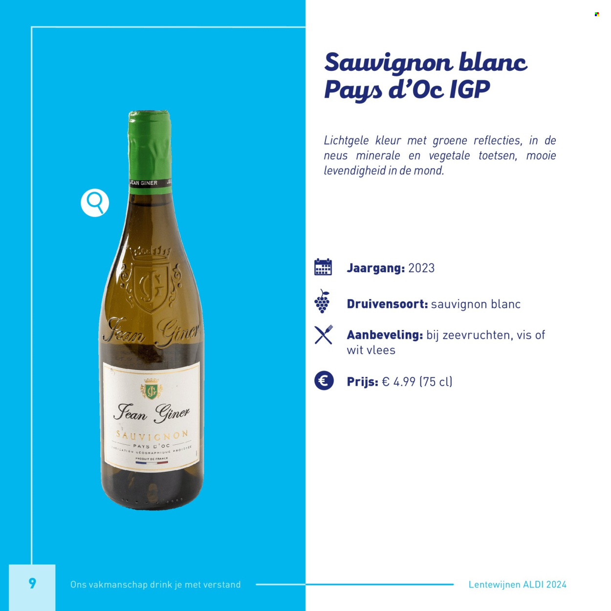 thumbnail - Catalogue ALDI - Produits soldés - vin blanc, vin, alcool, Cabernet Sauvignon, jeans, Sauvignon Blanc. Page 9.