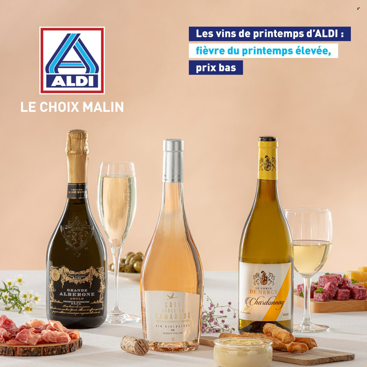 thumbnail - Catalogue ALDI - Produits soldés - fromage, alcool, Prosecco. Page 1.