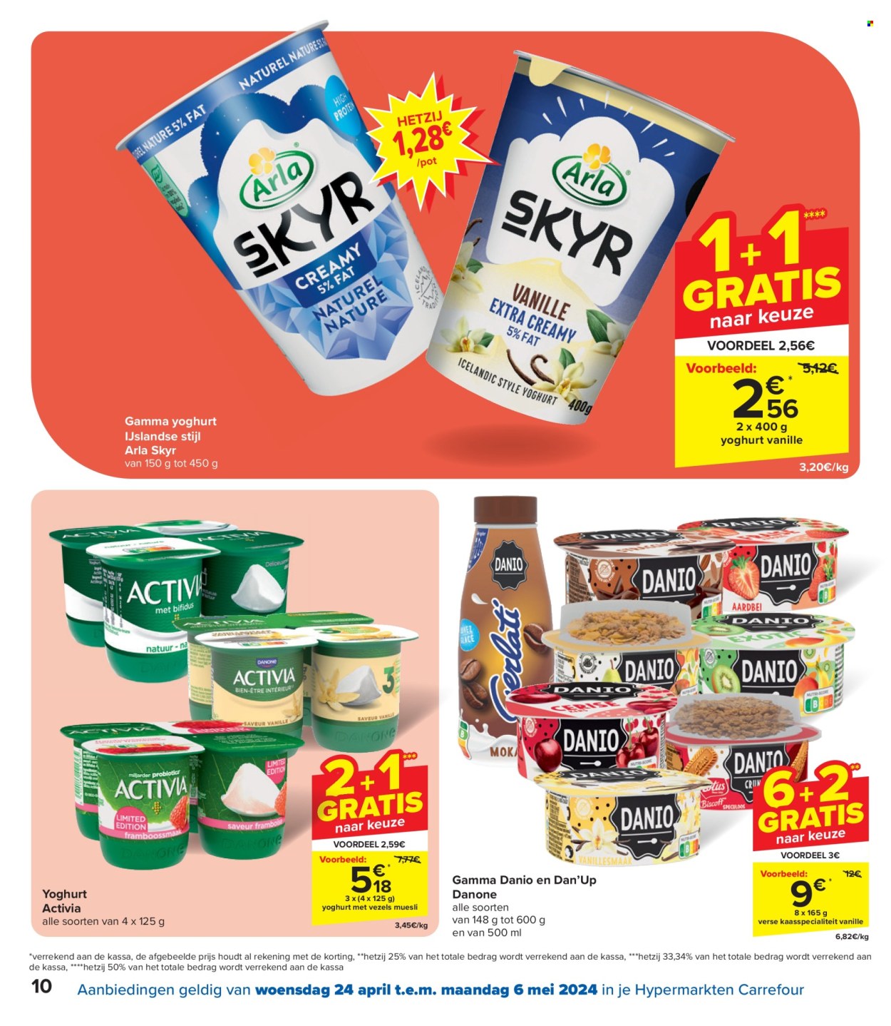 thumbnail - Catalogue Carrefour hypermarkt - 24/04/2024 - 06/05/2024 - Produits soldés - yaourt, Danone, skyr, müsli, céréales, Activia. Page 10.