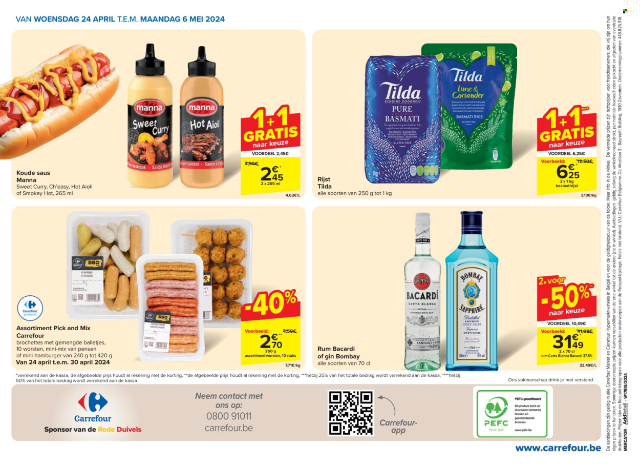 thumbnail - Catalogue Carrefour - 24/04/2024 - 06/05/2024 - Produits soldés - hamburger, curry, alcool, gin. Page 20.