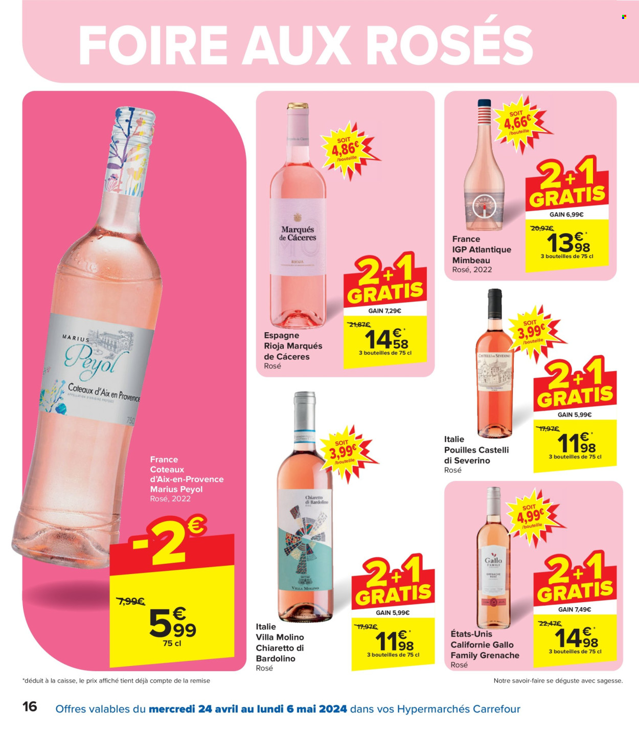 thumbnail - Catalogue Carrefour hypermarkt - 24/04/2024 - 06/05/2024 - Produits soldés - vin, alcool. Page 16.