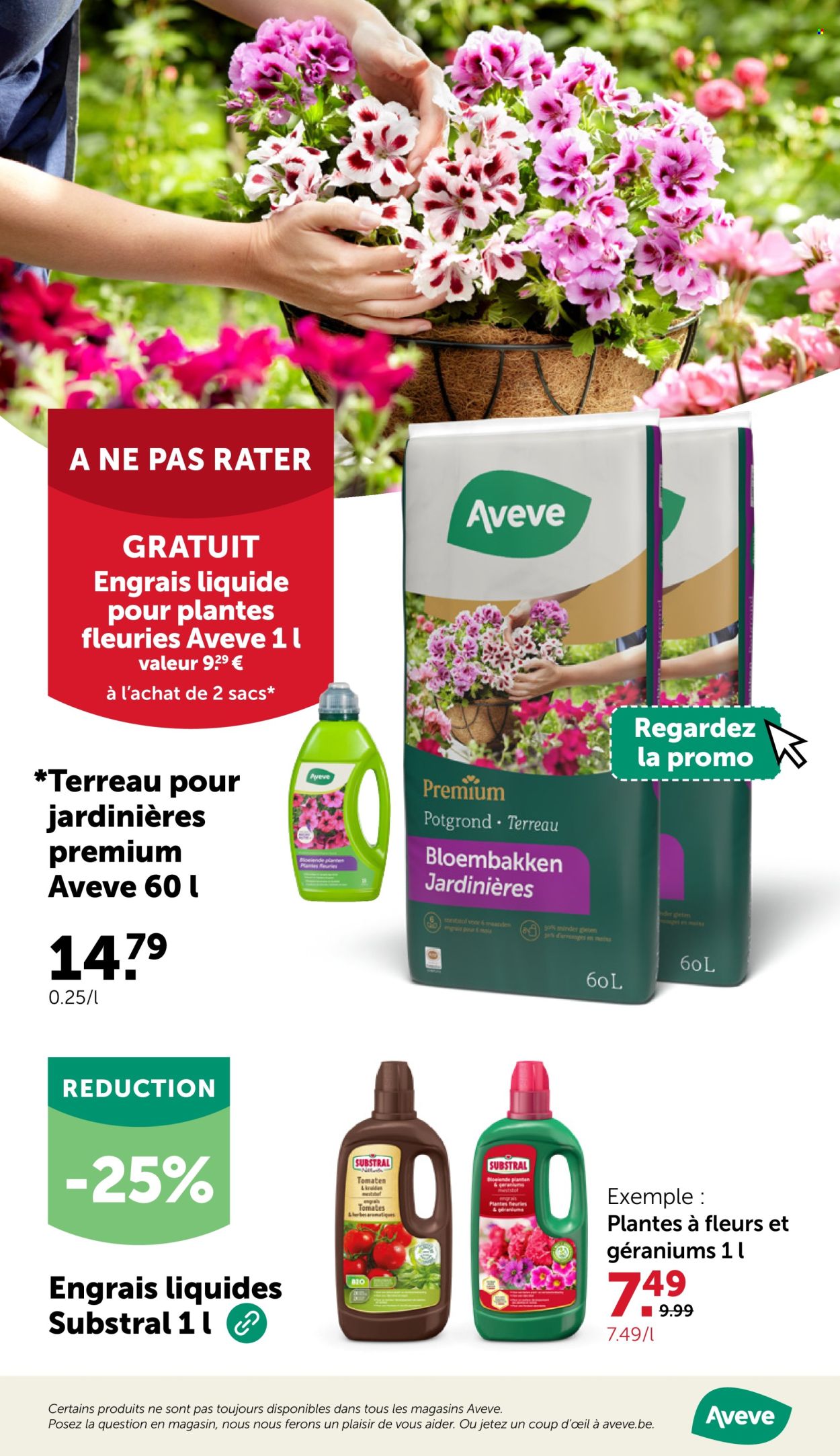 thumbnail - Catalogue AVEVE - 24/04/2024 - 05/05/2024 - Produits soldés - fleur, terreau, engrais, plante fleurie. Page 10.