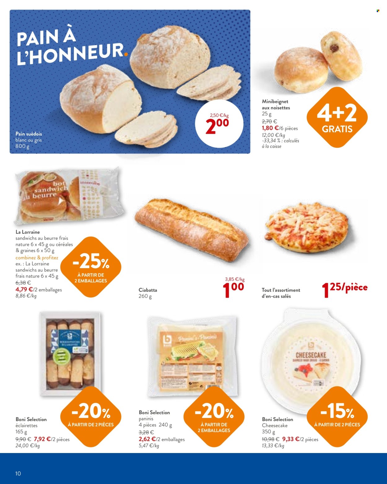 thumbnail - Catalogue OKay - 24/04/2024 - 07/05/2024 - Produits soldés - ciabatta, pain, cheesecake, Boni, sandwich. Page 10.