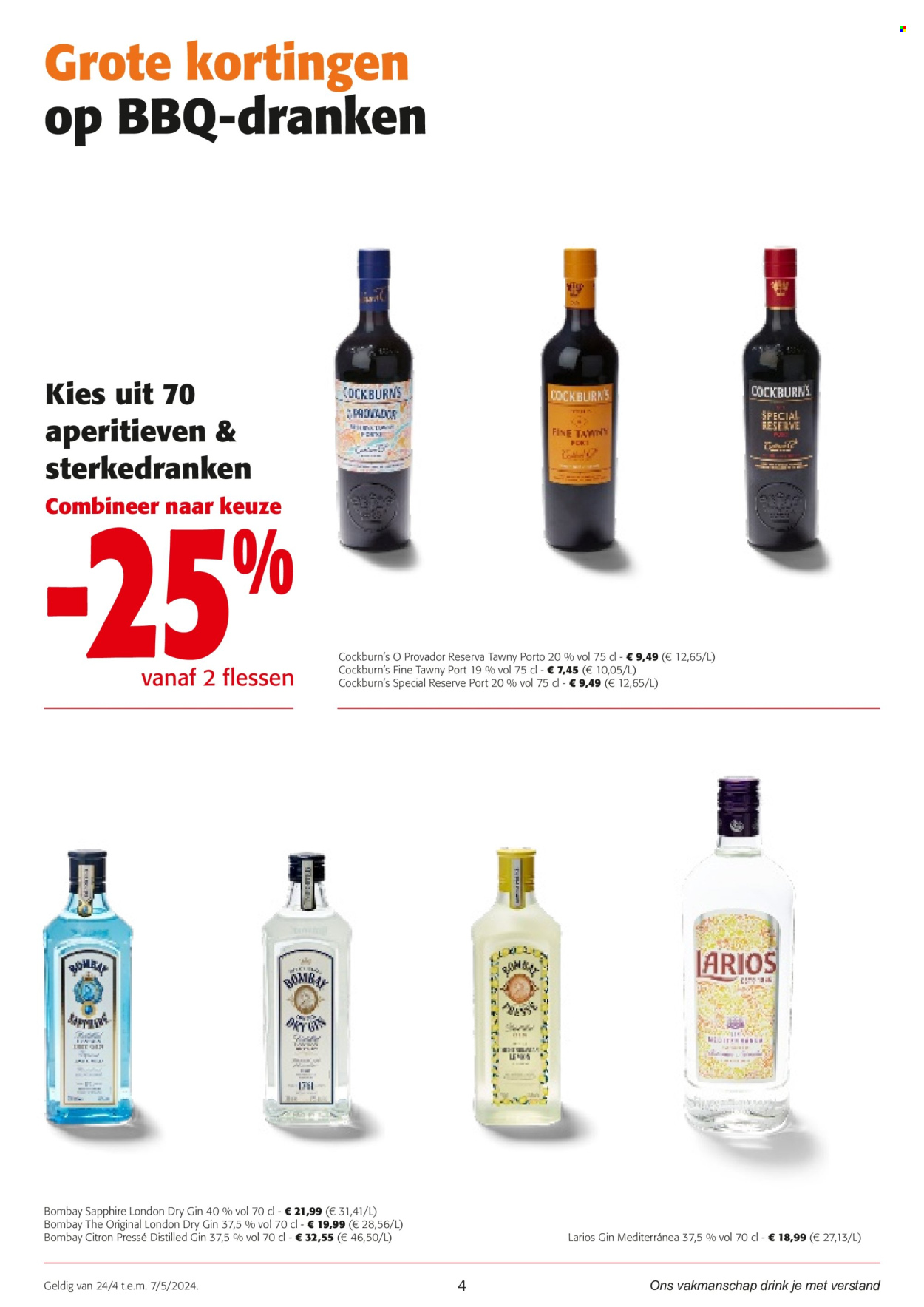 thumbnail - Catalogue Colruyt - 24/04/2024 - 07/05/2024 - Produits soldés - citron, alcool, gin. Page 4.