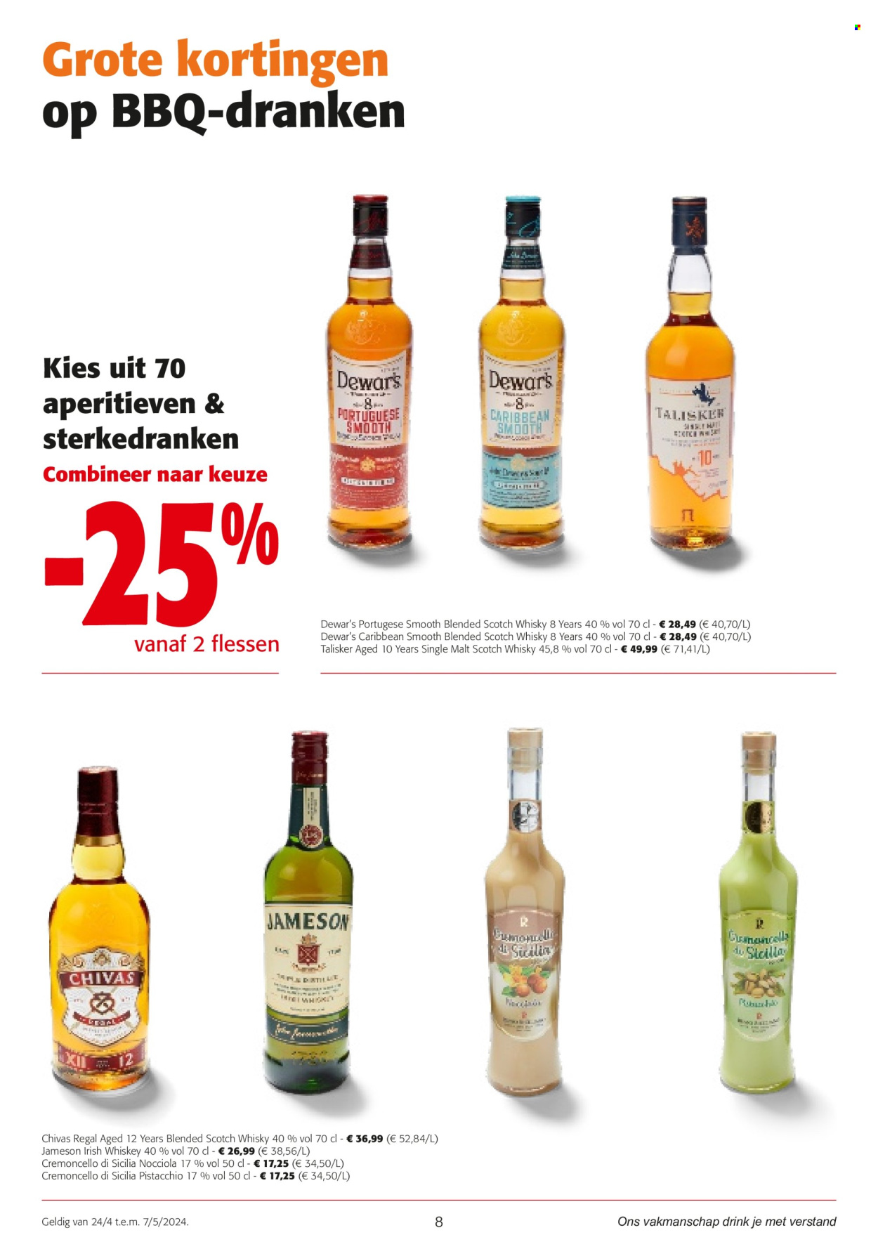 thumbnail - Catalogue Colruyt - 24/04/2024 - 07/05/2024 - Produits soldés - alcool, Jameson, whisky. Page 8.