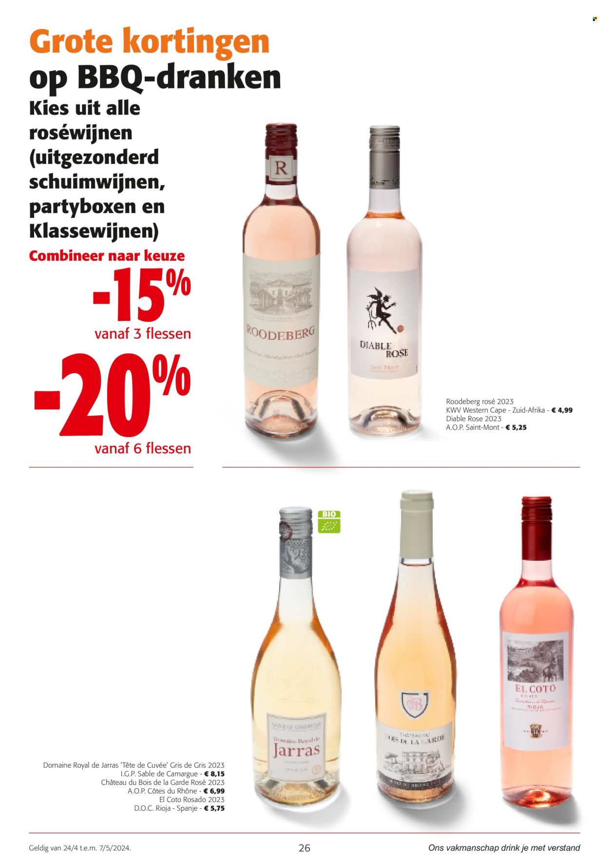 thumbnail - Catalogue Colruyt - 24/04/2024 - 07/05/2024 - Produits soldés - Côtes du Rhône, vin, alcool. Page 26.