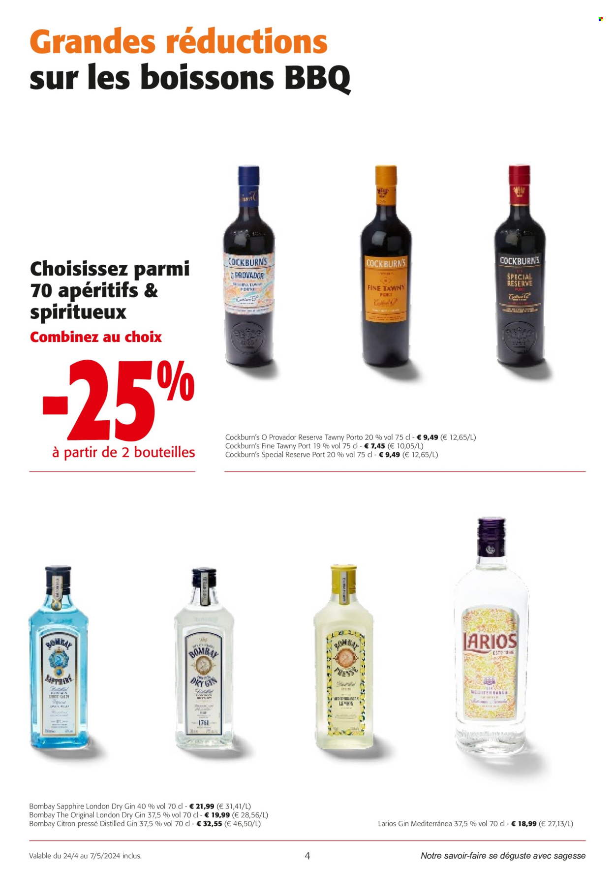 thumbnail - Catalogue Colruyt - 24/04/2024 - 07/05/2024 - Produits soldés - citron, alcool, gin. Page 4.