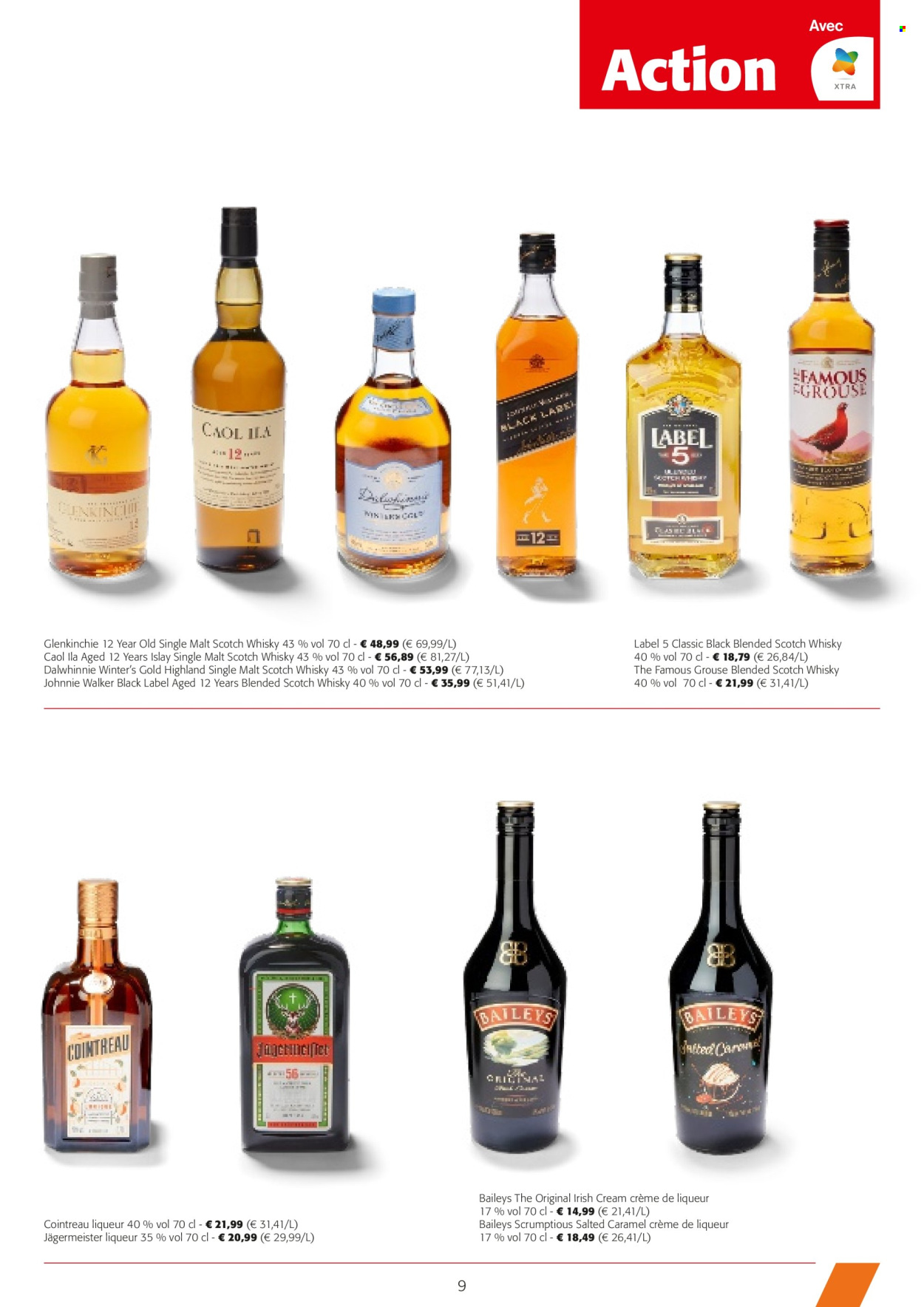 thumbnail - Catalogue Colruyt - 24/04/2024 - 07/05/2024 - Produits soldés - alcool, Cointreau, whisky, liqueur, Baileys Irish cream. Page 9.