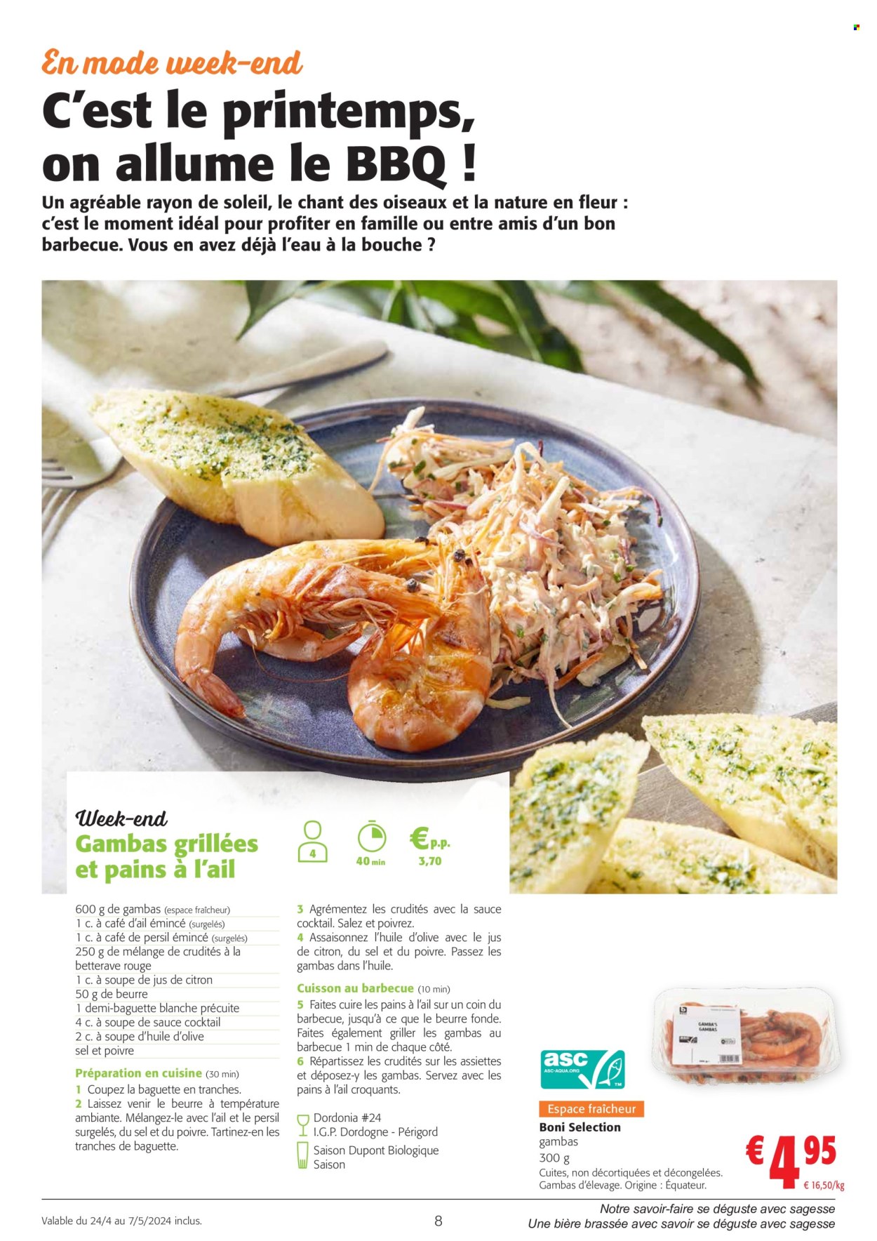 thumbnail - Catalogue Colruyt - 24/04/2024 - 07/05/2024 - Produits soldés - betterave, pain, crevettes, Boni, croquants, citronnade, assiette. Page 8.