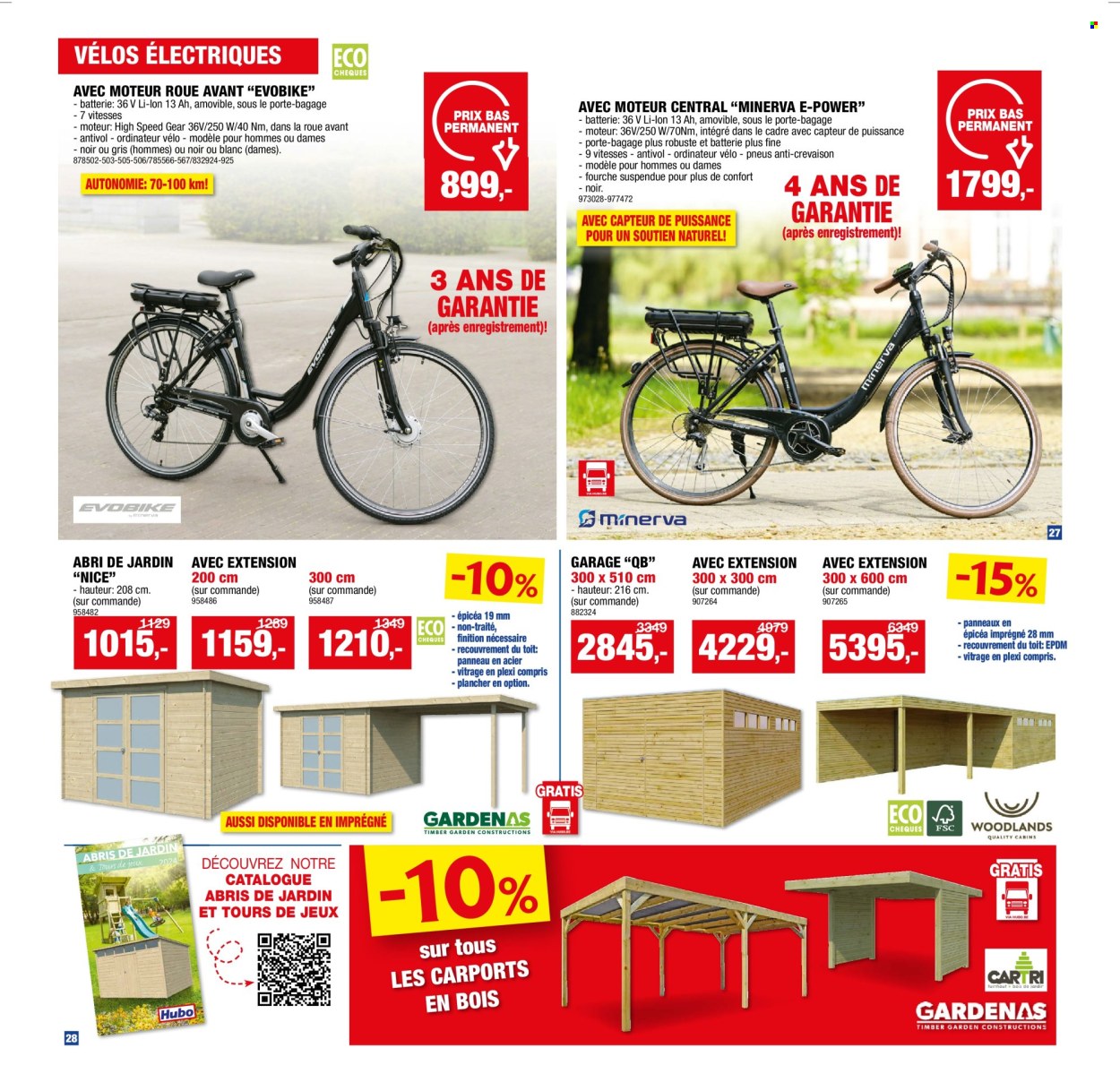 thumbnail - Catalogue Hubo - 24/04/2024 - 05/05/2024 - Produits soldés - vélo électrique, abri de jardin, abris de jardin. Page 26.