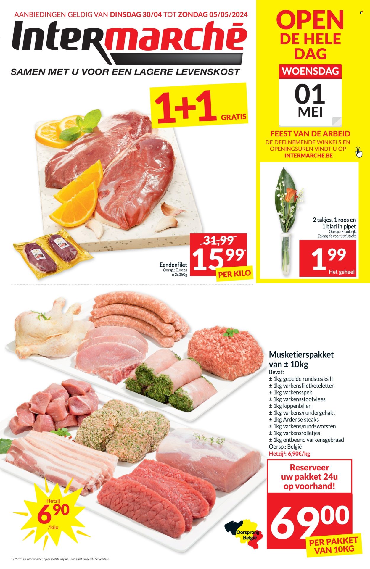 thumbnail - Catalogue Intermarché - 30/04/2024 - 05/05/2024 - Produits soldés - steak. Page 1.