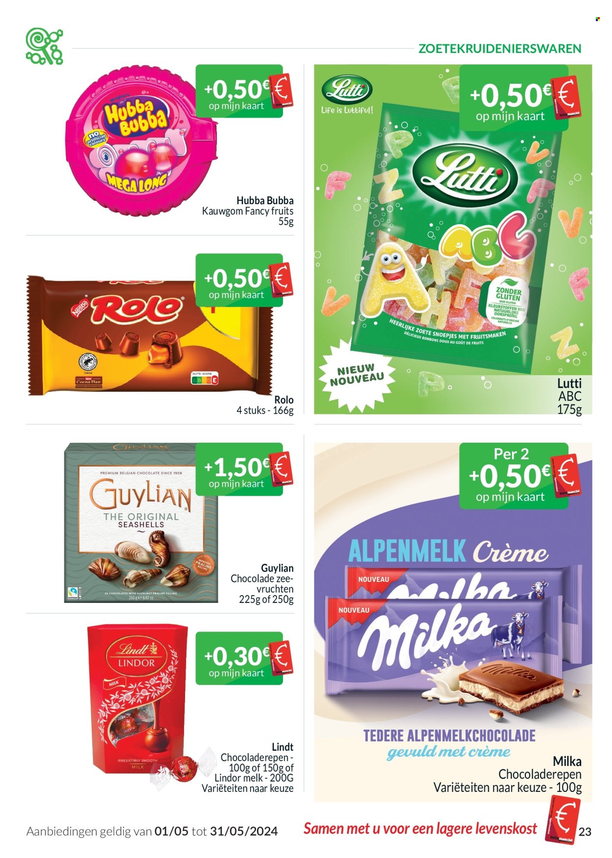 thumbnail - Catalogue Intermarché - 01/05/2024 - 31/05/2024 - Produits soldés - Nestlé, Milka, bonbons, bonbonnière, Lindor, pralinés, Lindt, Lutti. Page 23.