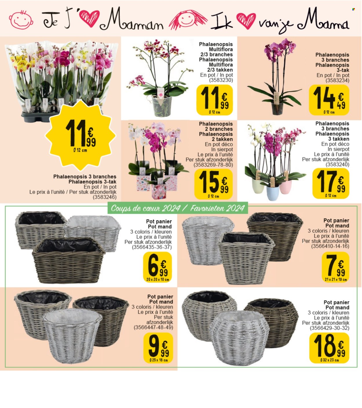thumbnail - Catalogue Cora - 30/04/2024 - 13/05/2024 - Produits soldés - panier, orchidée. Page 15.