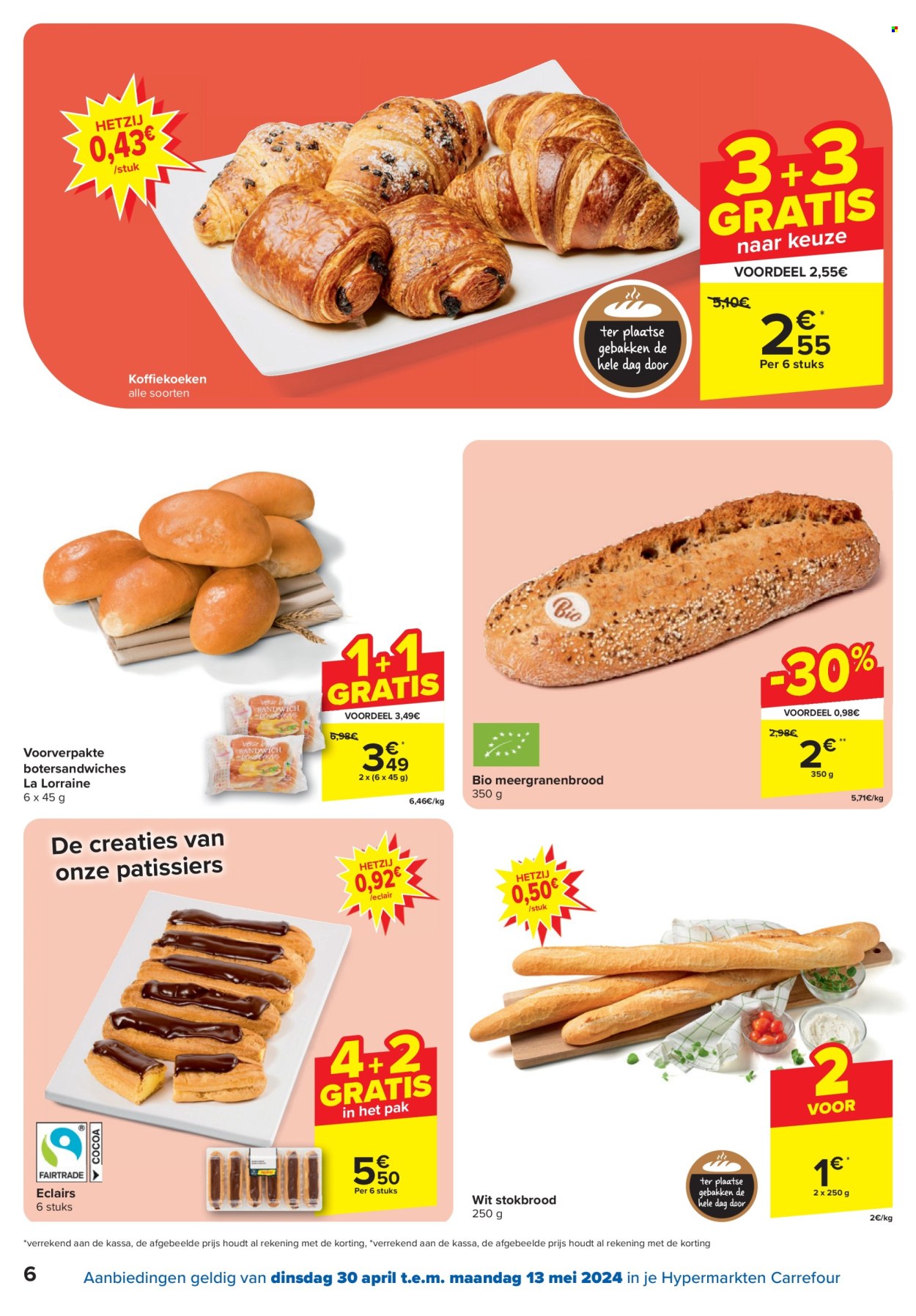 thumbnail - Catalogue Carrefour hypermarkt - 30/04/2024 - 13/05/2024 - Produits soldés - éclair, sandwich. Page 6.