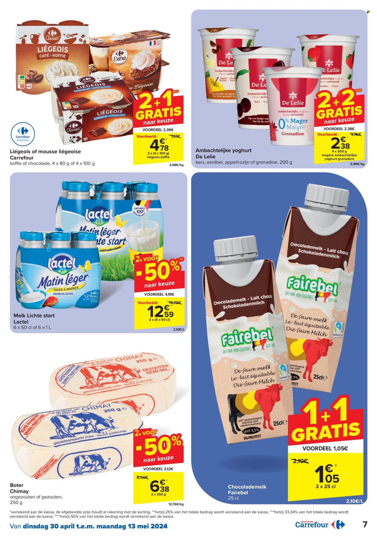 thumbnail - Catalogue Carrefour hypermarkt - 30/04/2024 - 13/05/2024 - Produits soldés - dessert, dessert au chocolat, Lactel. Page 7.
