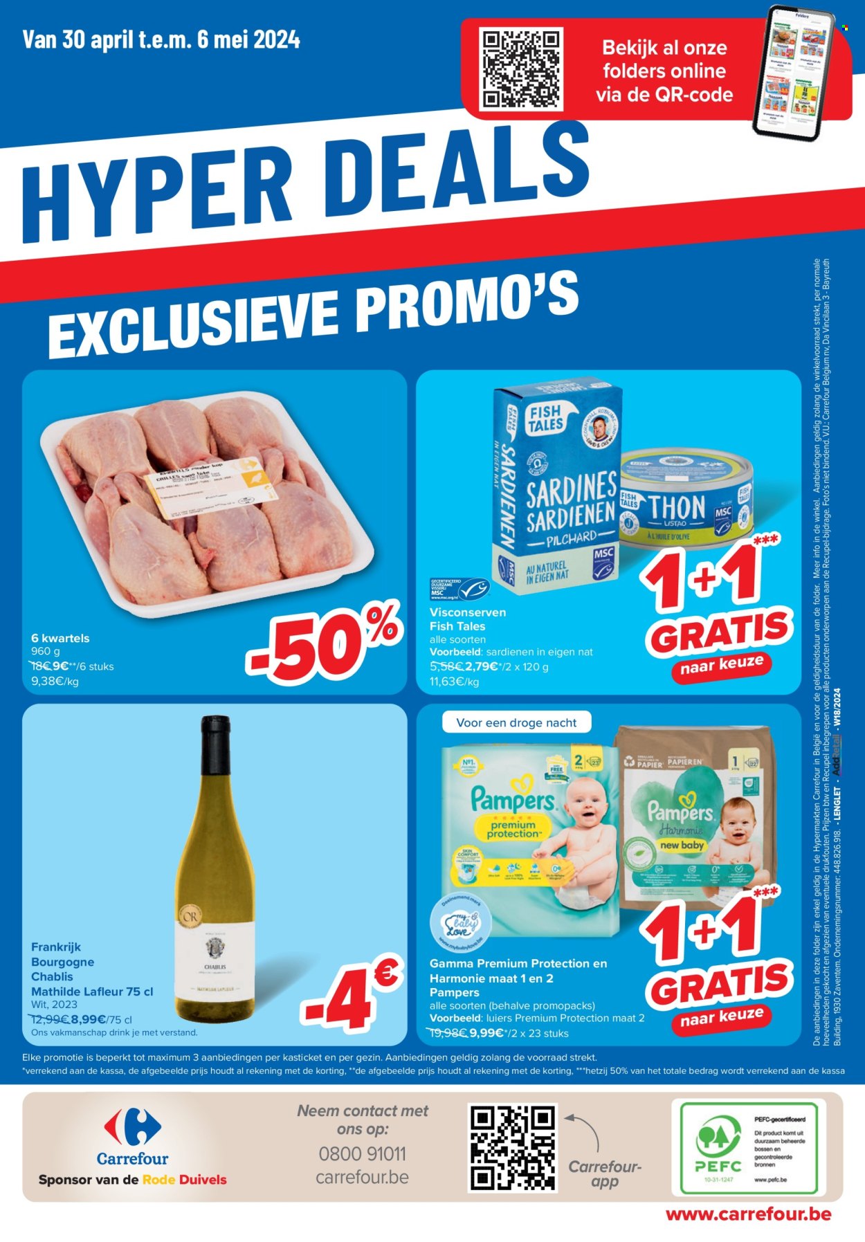 thumbnail - Catalogue Carrefour hypermarkt - 30/04/2024 - 13/05/2024 - Produits soldés - vin blanc, vin, alcool, bourgogne, Pampers. Page 52.