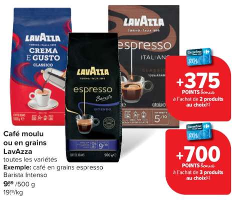 Café moulu ou en grains LavAzza