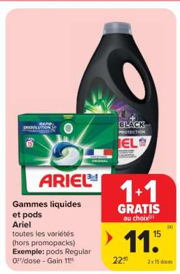 Ariel Gammes liquides et pods