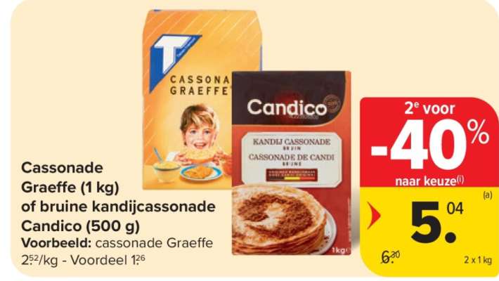 Cassonade Graeffe of bruine kandijcassonade Candico