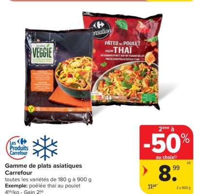 Gamme de plats asiatiques Carrefour