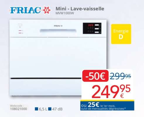 FRIAC Mini - Lave-vaisselle MWV1000W