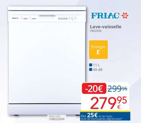 FRIAC Lave-vaisselle VW2004