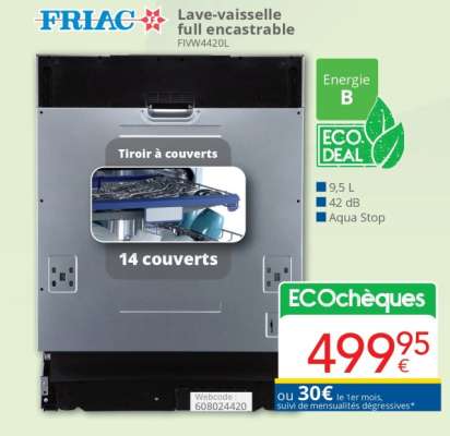 FRIAC Lave-vaisselle full encastrable FIWW4420L