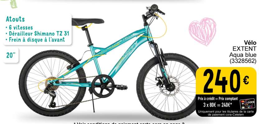 Vélo EXTENT Aqua blue