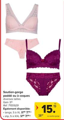 Soutien-gorge paddé ou à coques