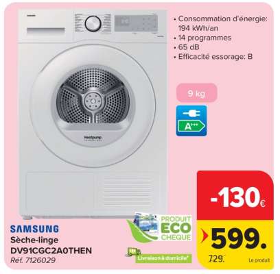 SAMSUNG Sèche-linge DV91CGC2A0THEN