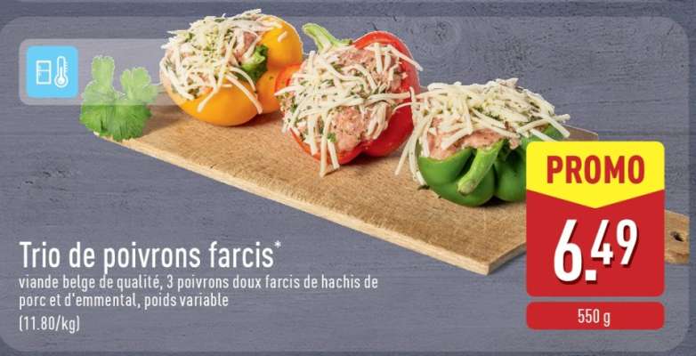 Trio de poivrons farcis