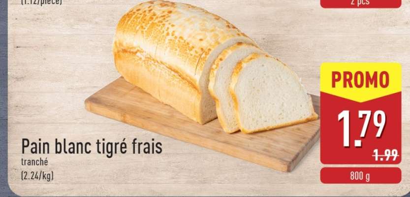 Pain blanc tigré frais