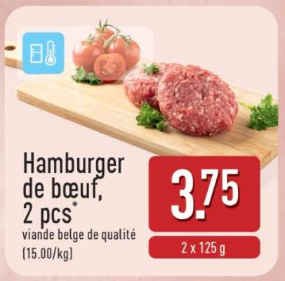 Hamburger de bœuf, 2 pcs