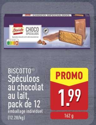 BISCOTTO® Spéculoos au chocolat au lait, pack de 12