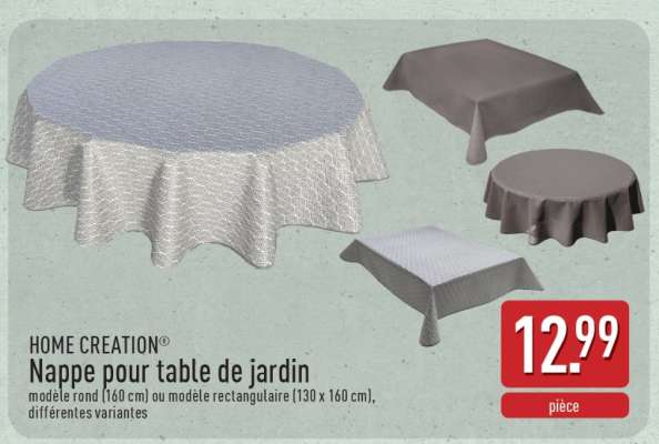 HOME CREATION® Nappe pour table de jardin