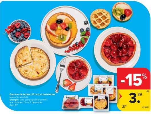 Gamme de tartes (13 cm) et tartelettes
